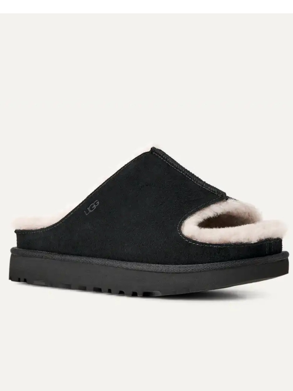 UGG Greenport Sheepskin Leather Slide Sandals Size 7 + Box Very Good Condition